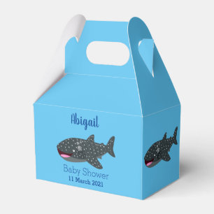 Cute whale shark happy cartoon illustration favor box