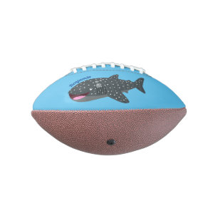 Cute whale shark happy cartoon illustration football