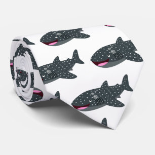 Cute whale shark happy cartoon illustration tie