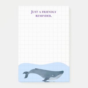 Cute Whale Simple Reminder Post-it Notes