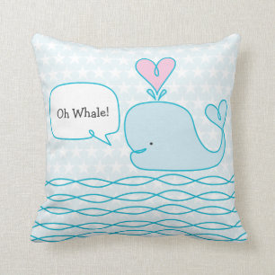 Cute Whale Throw Pillow