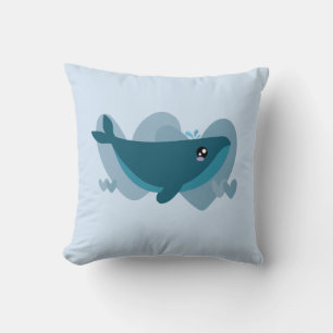 Cute Whale Throw Pillow