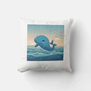 Cute Whale Throw Pillow
