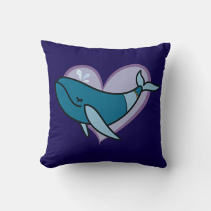 Cute Whale Throw Pillow