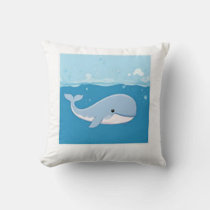 Cute Whale Throw Pillow
