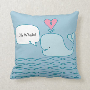 Cute Whale Throw Pillow