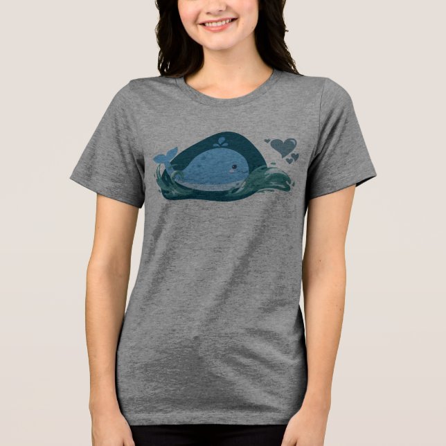 Cute Whale! Tri-Blend Shirt (Front)