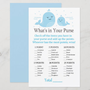 Cute Whale What's in your purse game