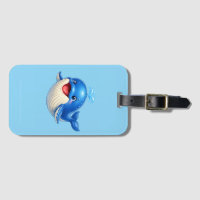 Cute Whale with Big Eyes Happy Ocean Animal Illust