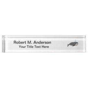 Cute Whale With Custom Text Nameplate