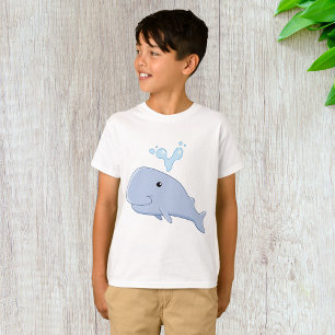 Cute Whale with Water Splash Adorable Animal  T-Shirt