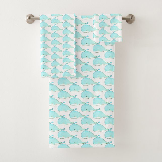 Cute Whales Bath Towel Set (Insitu)