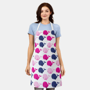 Cute Whales, Pattern Of Whales, Sea Animals Apron