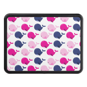 Cute Whales, Pattern Of Whales, Sea Animals Trailer Hitch Cover