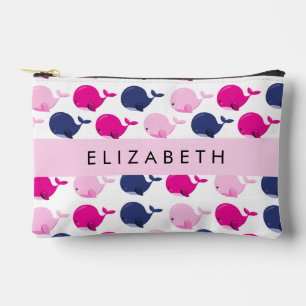 Cute Whales, Pattern Of Whales, Your Name Accessory Pouch