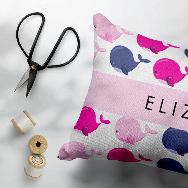 Cute Whales, Pattern Of Whales, Your Name Pillowcase (Creator Uploaded)