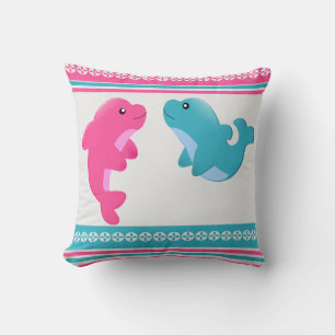 Cute Whales Throw Pillow