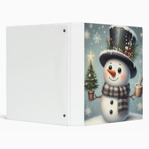 Cute whimiscal Christmas/winter snowman Binder