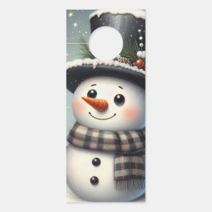 Cute whimiscal Christmas/winter snowman Door Hanger