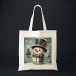 Cute whimiscal Christmas/winter snowman Tote Bag<br><div class="desc">cute</div>