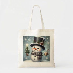 Cute whimiscal Christmas/winter snowman Tote Bag