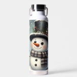 Cute whimiscal Christmas/winter snowman Water Bottle<br><div class="desc">cute</div>