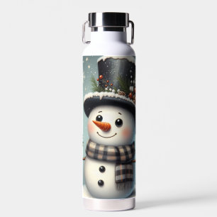 Cute whimiscal Christmas/winter snowman Water Bottle