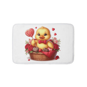 Cute/Whimisical Valentine's day duck Bath Mat