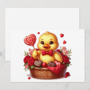 Cute/Whimisical Valentine's day duck Holiday Card