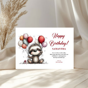 Cute whimsical animals birthday party greeting 