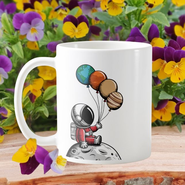 Cute Whimsical Astronaut,Outer Space, Planets Coffee Mug (Creator Uploaded)