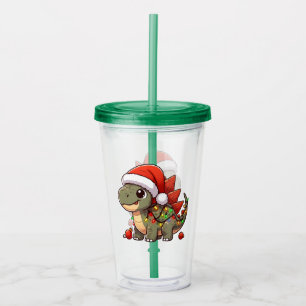 Cute/Whimsical baby Christmas dino Acrylic Tumbler
