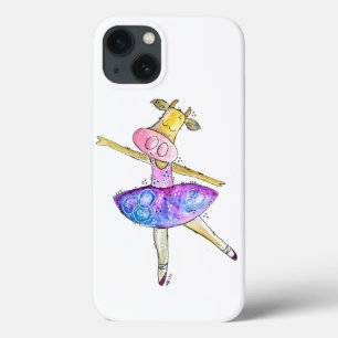 Cute Whimsical Ballerina Cow iPhone 13 Case
