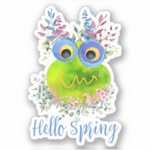 Cute Whimsical Bird Hello Spring