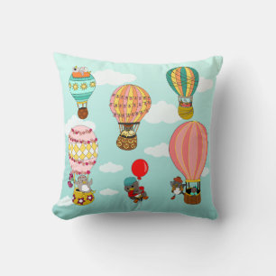 Cute Whimsical Bird Illustration for Kids Throw Pillow