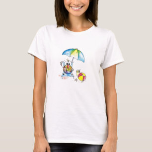 Cute Whimsical Bird on the Beach T-Shirt