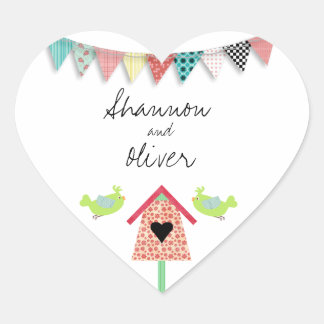 Cute Whimsical Birds And Birdhouse Envelope Seal