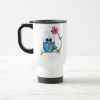Cute Whimsical Blue Owl