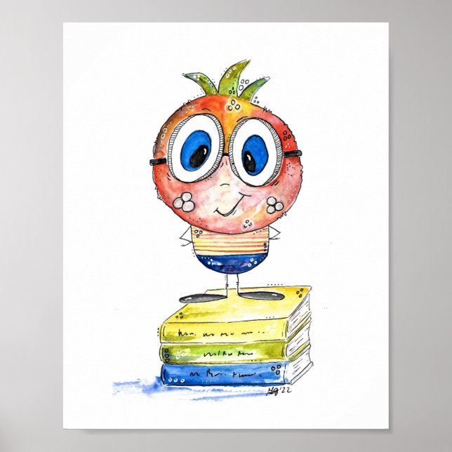 Cute whimsical Book Nerd Poster (Front)