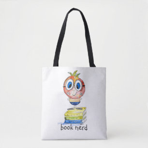 Cute whimsical Book Nerd Tote Bag