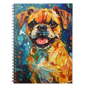 Cute Whimsical Boxer Puppy  Notebook