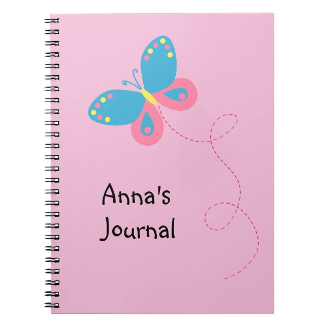 Cute Whimsical Butterfly Personalized Notebook (Front)