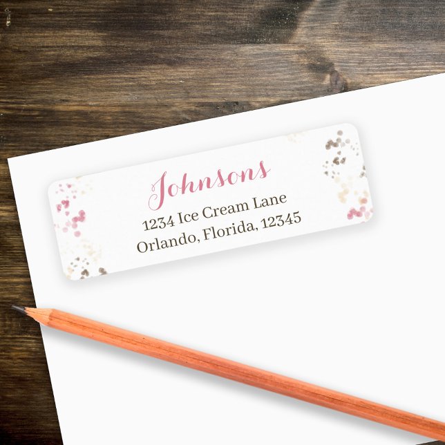Cute Whimsical Calligraphy Sprinkle Return Address (Creator Uploaded)