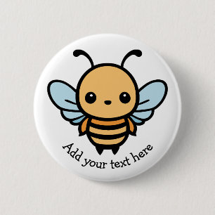 Cute Whimsical Cartoon Bee 2 Inch Round Button