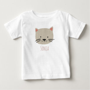 Cute Whimsical Cat Face Baby T-Shirt