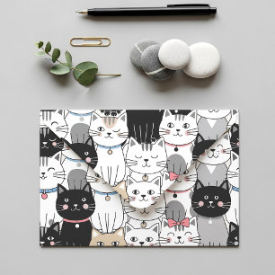 Cute Whimsical Cat Pattern Envelope