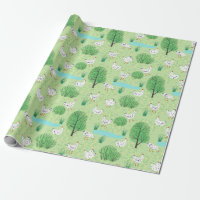 Cute Whimsical Chicken Meadow Green Field Hens