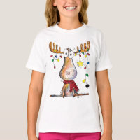 Cute Whimsical Christmas Moose