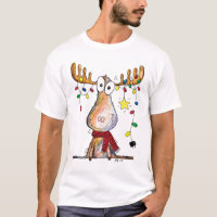 Cute Whimsical Christmas Moose