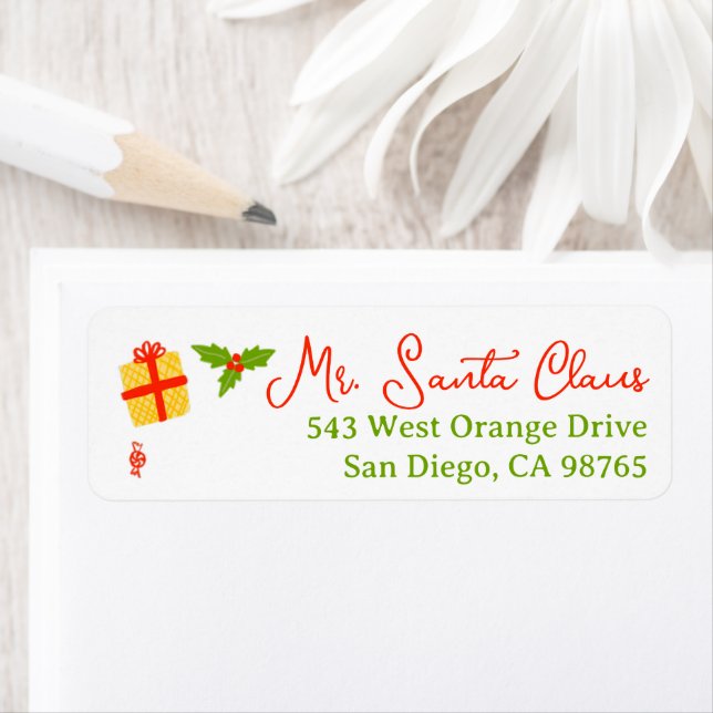 Cute Whimsical Christmas Return Address Custom (En situation)
